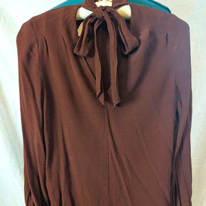 Topshop Tie Neck Blouse